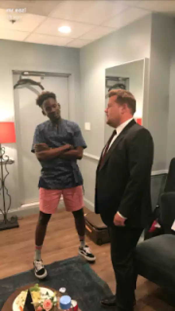 Singer Mr Eazi Appears On " Late Late Show " With James Corden (Photos)
